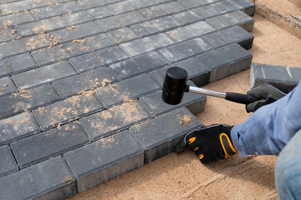 Cement Pavers Laying